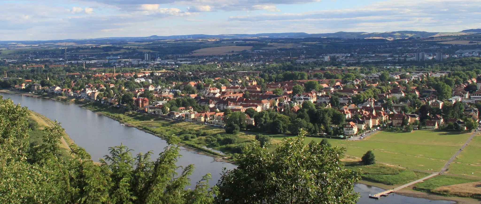 Blick von der Agneshöhe auf Laubegast