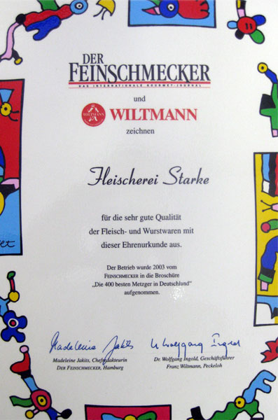 Feinschmecker Auszeichnung 2003
