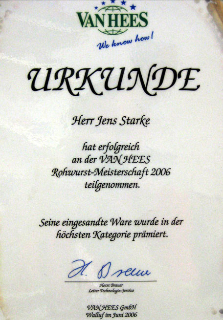 Van Hees Rohwurst-Meisterschaft 2006
